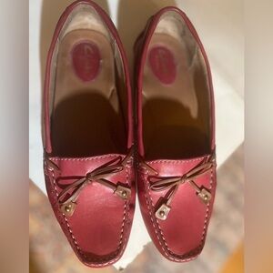 Clarks Women's Pink Moccasins with Bow Detail